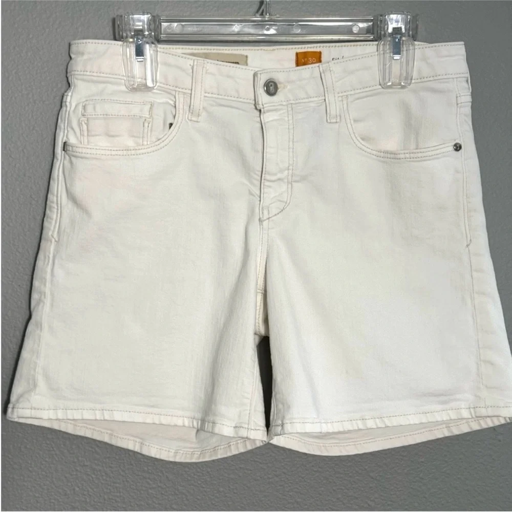 Anthropologie STET Fit White Denim Shorts - Picture 2 of 9